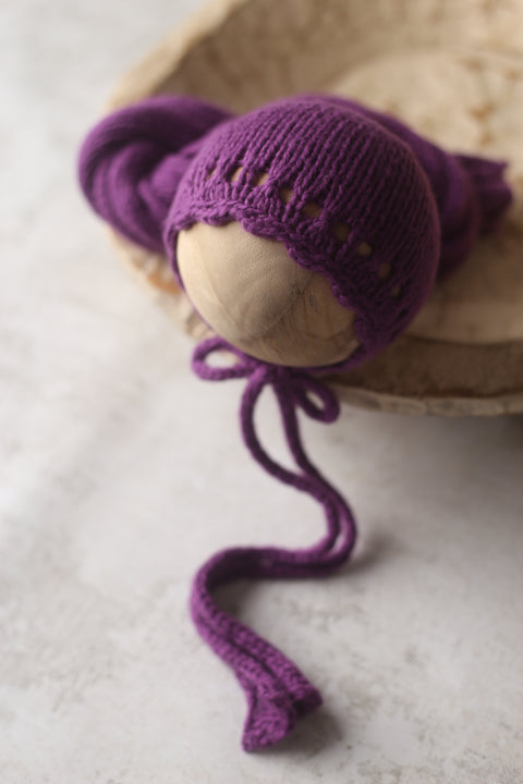 Bonnet and midi 43" wrap | {Grapey Grapes} | RTS