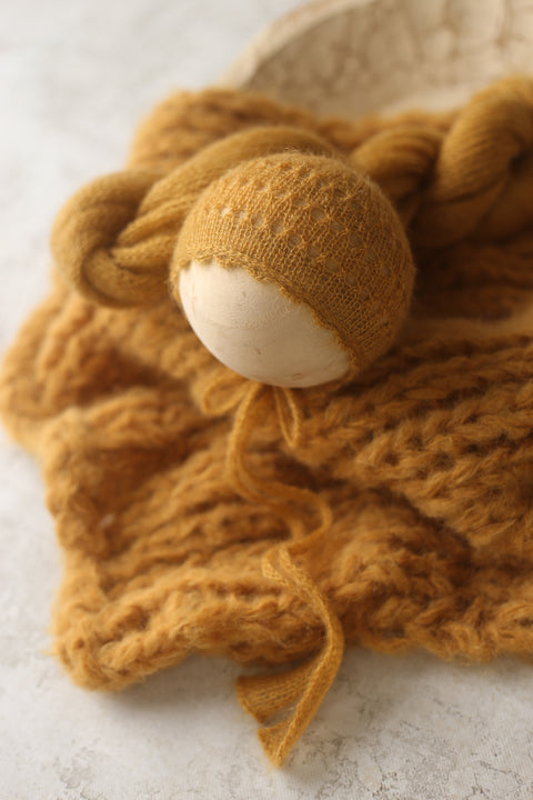 Emmie bonnet, wrap and/or Floof layer set | {Cardigan} | RTS