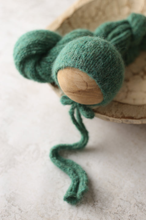 Bonnet and thick wrap | Green | RTS