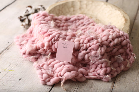 {Tulip time} Mauve mini blanket | Curly/No curls
