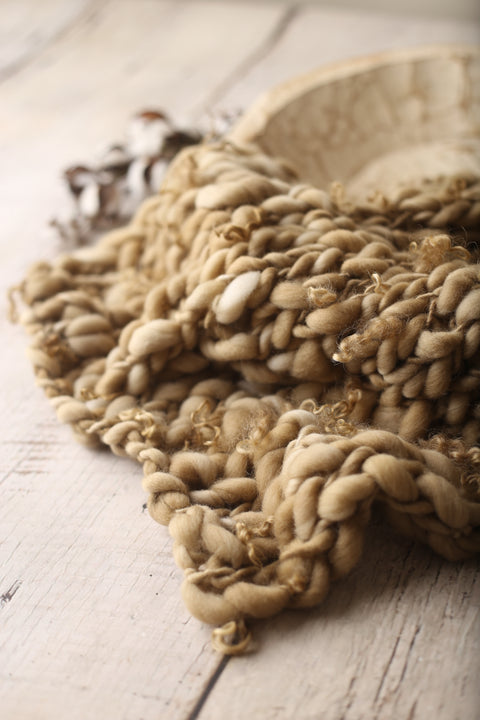 Minky brown mini blanket | Curly/No curls