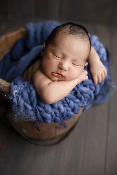 Denim mini blanket | Curly/No curls