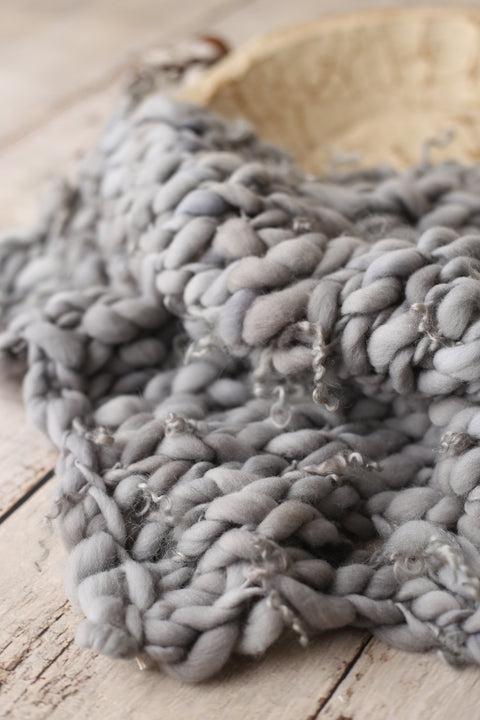 Grey Cool {Twister} mini blanket | Curly/No curls