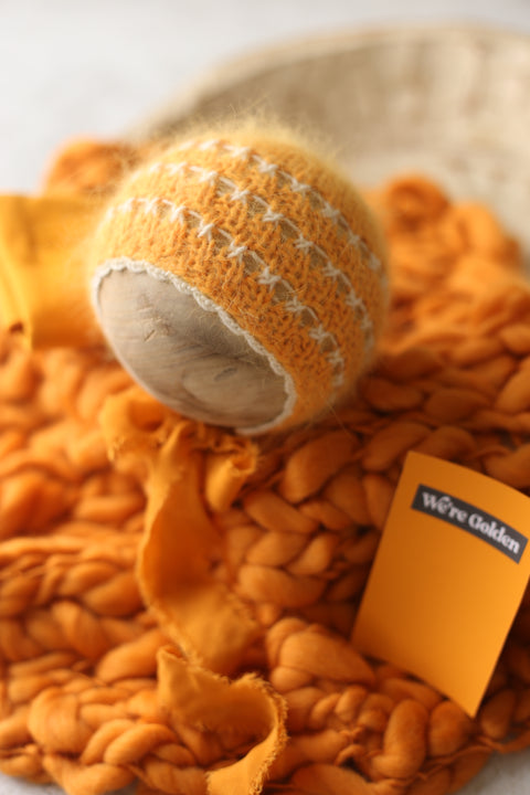 Maria bonnet, OOPS wrap, and chunky layer set | {We Are Golden} | RTS