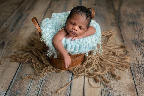 Ice Blue mini blanket | Curly/No curls