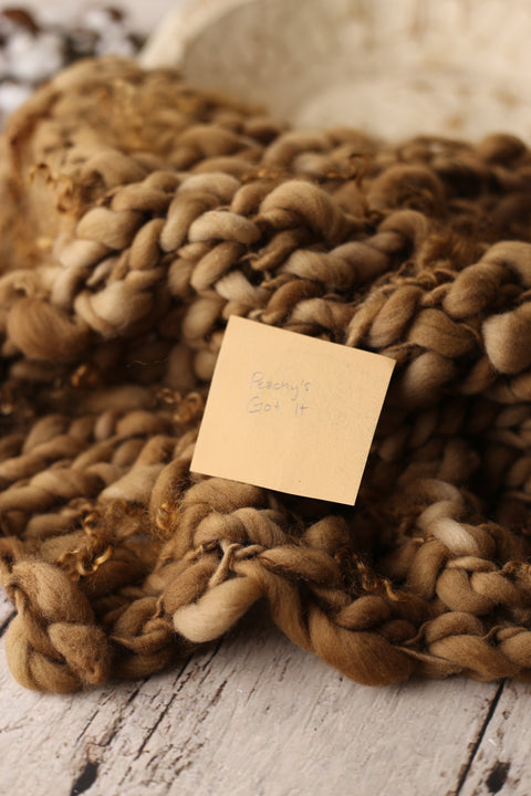 Sepia {Dark Peachy’s Got It} mini blanket | Curly/No curls