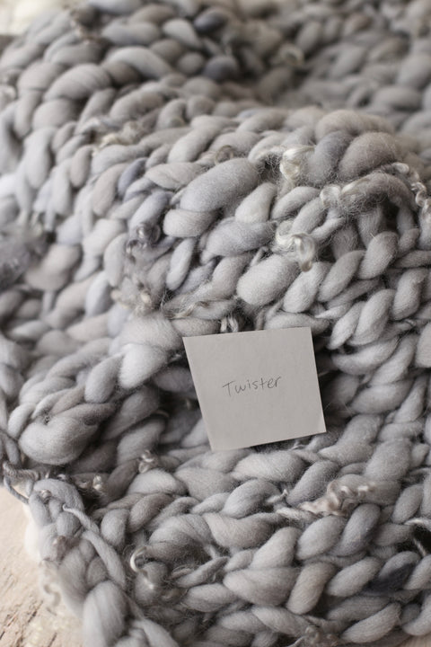 Grey Cool {Twister} mini blanket | Curly/No curls
