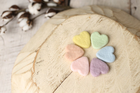 Collab: Golden Stitch Rory bow tieback and/or chunky layer and/or felted heart set | Vintage Rainbow | RTS