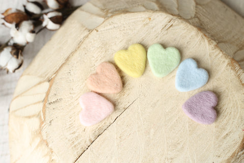 Collab: Golden Stitch Rory bow tieback and/or chunky layer and/or felted heart set | Vintage Rainbow | RTS
