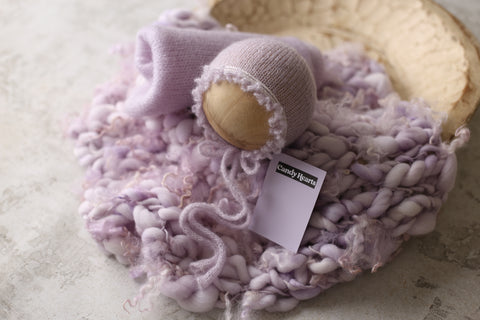 Mimi bonnet, wrap and/or curly layer set | Lavender | RTS