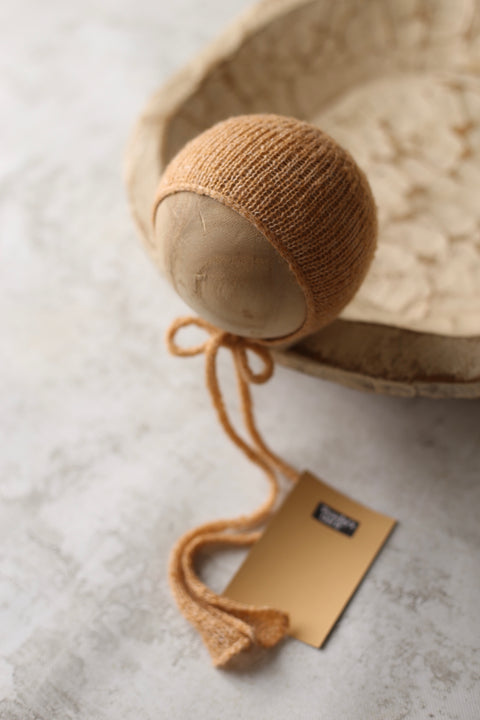 Bonnet (with scalloped edge or without) | Salted Caramel | RTS