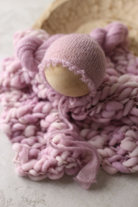 Mimi bonnet, wrap and layer | Peony | RTS