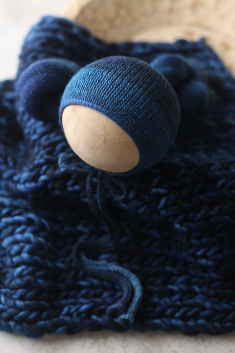 Tonal bonnet, ~50” wrap and layer set | Dark Blue | RTS