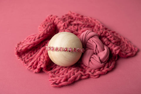 Collab: Golden Stitch halo, wrap, backdrop and Peach Stitch wool layer | Melon Punch | RTS