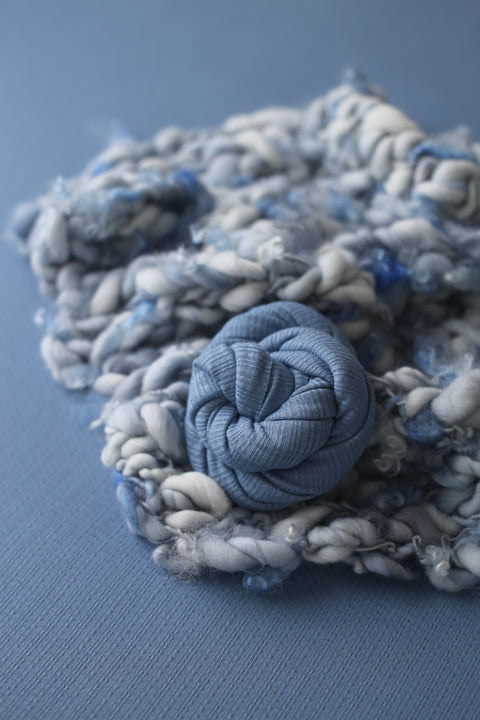 Textured wrap, backdrop and/or curly layer set | Dusty Blue | RTS