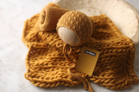 Drew bonnet, knit wrap and layer set | {Cardigan} | RTS