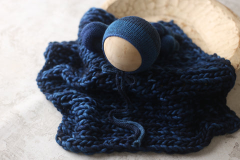 Tonal bonnet, ~50” wrap and layer set | Dark Blue | RTS