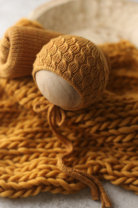Drew bonnet, knit wrap and layer set | {Cardigan} | RTS