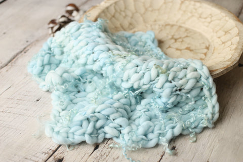 Ice Blue mini blanket | Curly/No curls