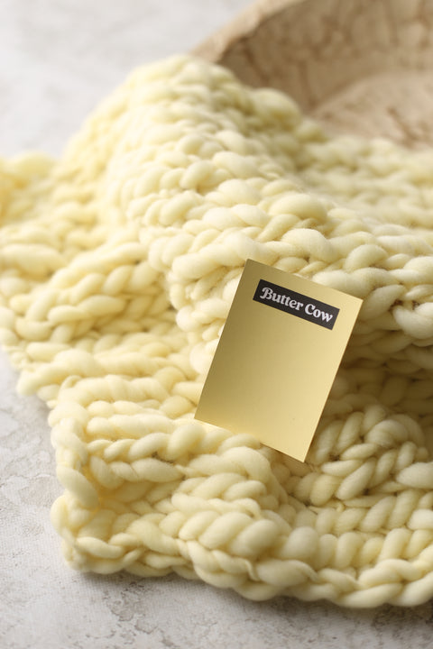 {Butter Cow} mini blanket | Curly/No curls