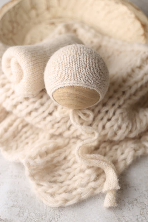 Misha bonnet, wrap and Breezy layer 3.0 set | Cream | RTS
