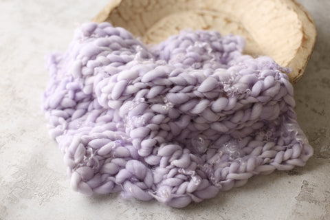 Lavender {Candy Hearts} mini blanket | Curly/No curls