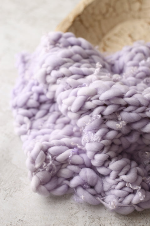 Lavender {Candy Hearts} mini blanket | Curly/No curls