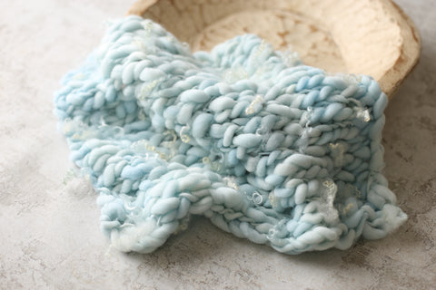 Ice Blue mini blanket | Curly/No curls