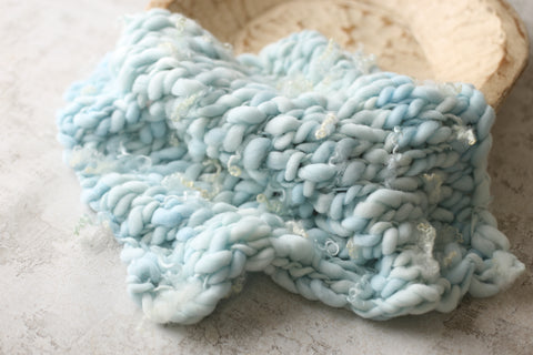 Ice Blue mini blanket | Curly/No curls