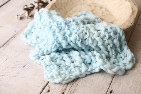 Popcorn mini blanket | Ice Blue | RTS